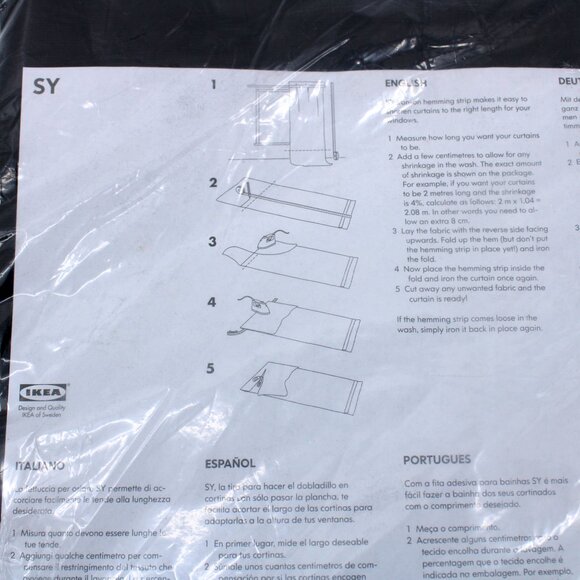 Ikea Wilma Curtains Black 57" x 98" 2 Panels - Picture 3 of 4